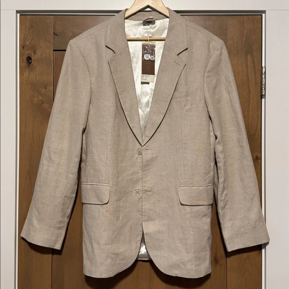 NWT Island Importer Linen Blazer Jacket Sport Coat Mens 41 Tan beach coastal